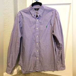 Ralph Lauren Purple checkered, long sleeve, Button Up